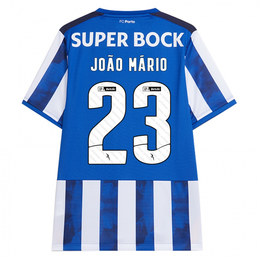 Kobiety Joao Mario #23 Niebieski Biały Domowa Koszulka 2024/25 Koszulki Klubowe