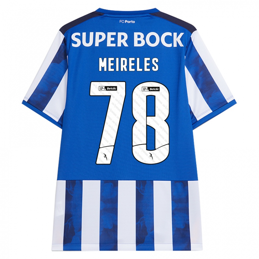 Kobiety Jorge Meireles #78 Niebieski Biały Domowa Koszulka 2024/25 Koszulki Klubowe