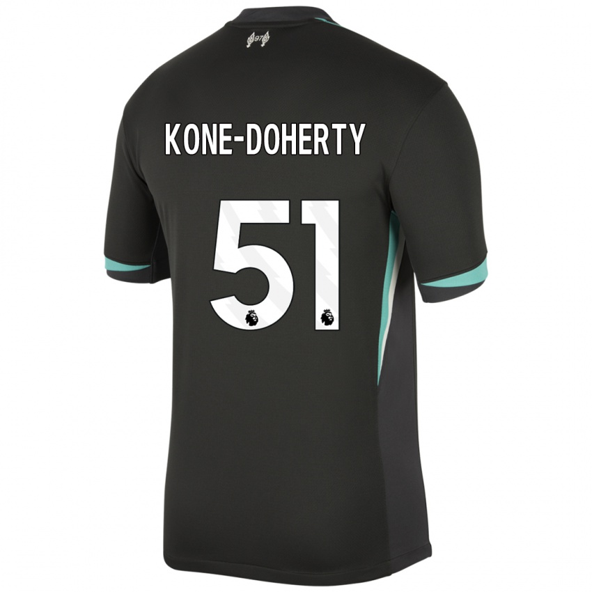 Kobiety Trent Kone-Doherty #51 Czarny Antracytowy Biały Wyjazdowa Koszulka 2024/25 Koszulki Klubowe