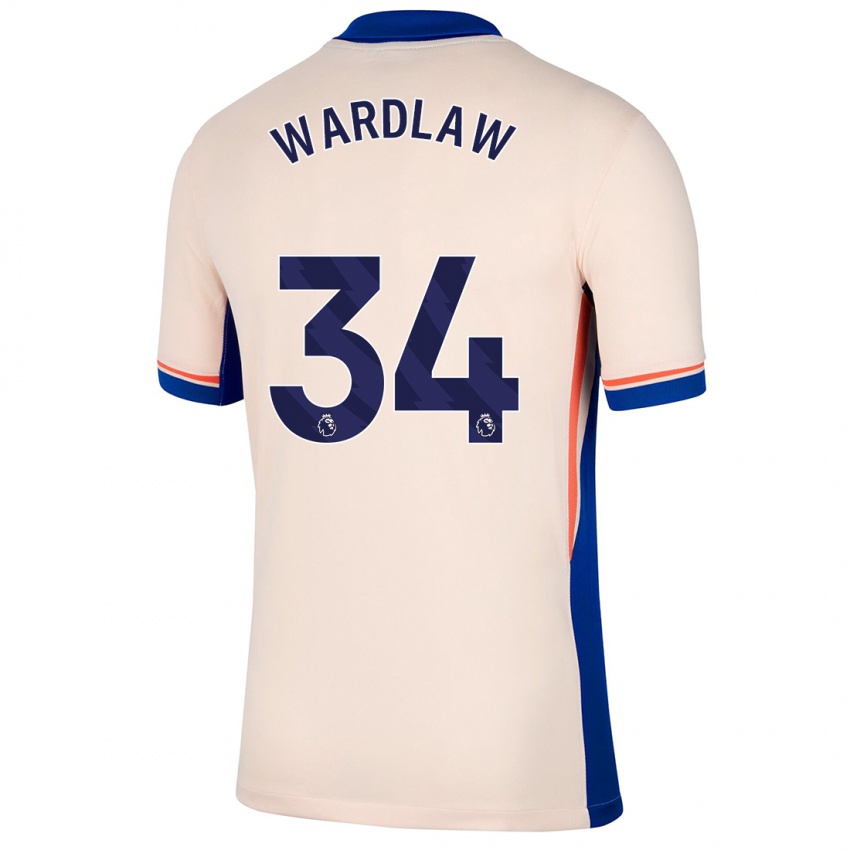 Kobiety Charlotte Wardlaw #34 Jasnobeżowy Wyjazdowa Koszulka 2024/25 Koszulki Klubowe