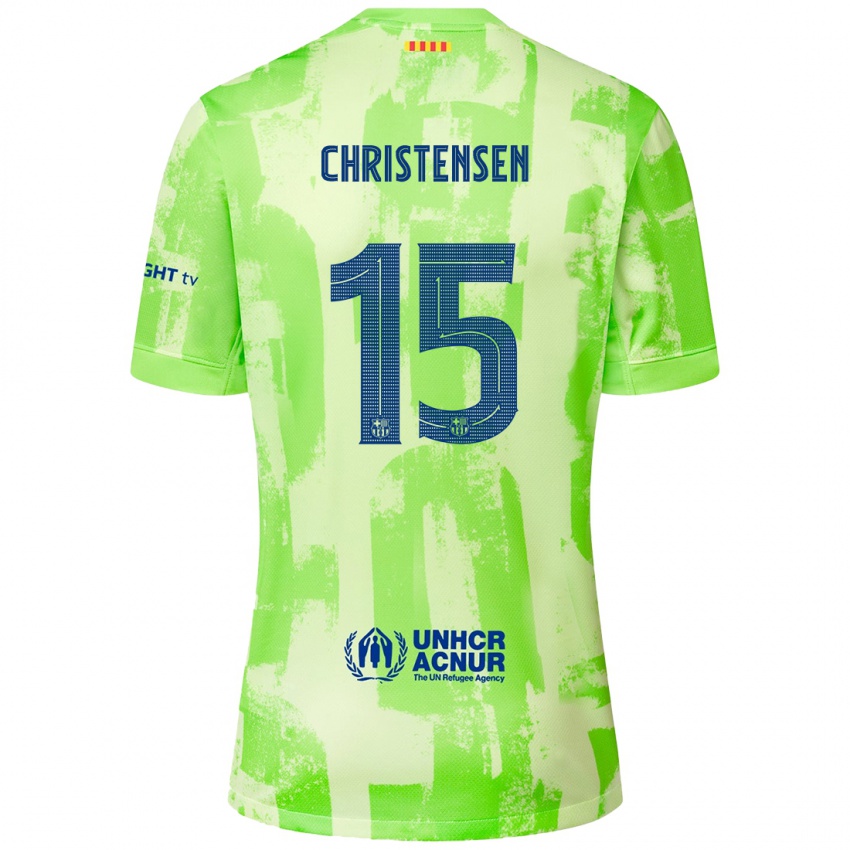 Kobiety Andreas Christensen #15 Limonkowy Trzeci Komplet Koszulka 2024/25 Koszulki Klubowe