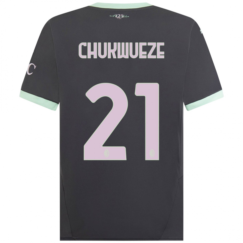 Kobiety Samuel Chukwueze #21 Szary Trzeci Komplet Koszulka 2024/25 Koszulki Klubowe