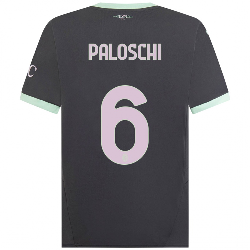 Kobiety Dorian Paloschi #6 Szary Trzeci Komplet Koszulka 2024/25 Koszulki Klubowe