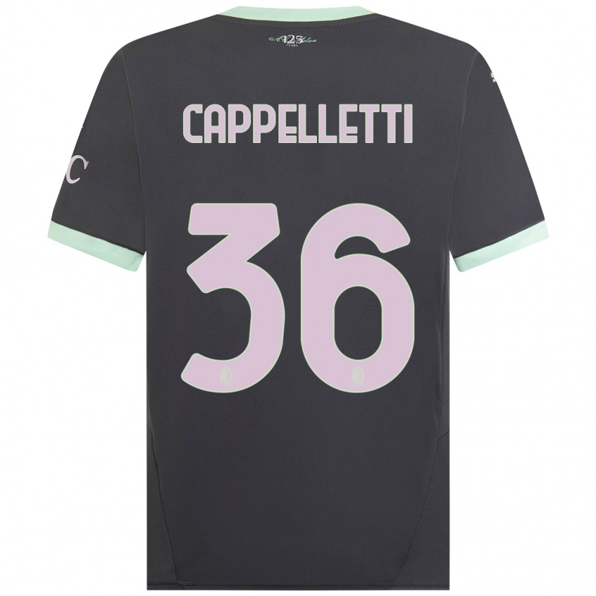 Kobiety Mattia Cappelletti #36 Szary Trzeci Komplet Koszulka 2024/25 Koszulki Klubowe