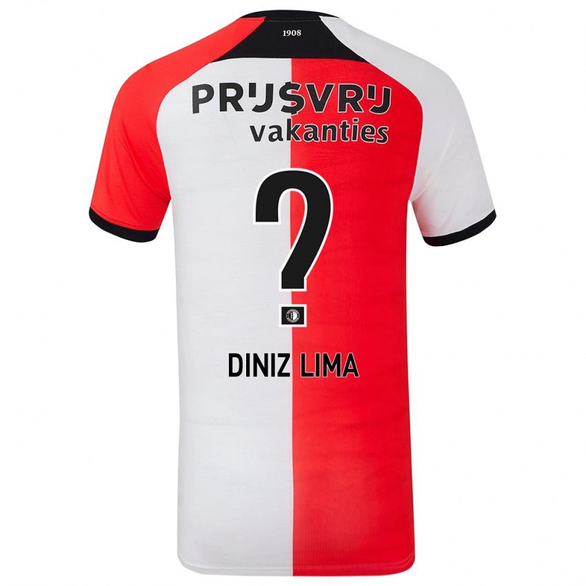 Dzieci Lucas Diniz Lima #0 Czerwony Biały Domowa Koszulka 2024/25 Koszulki Klubowe