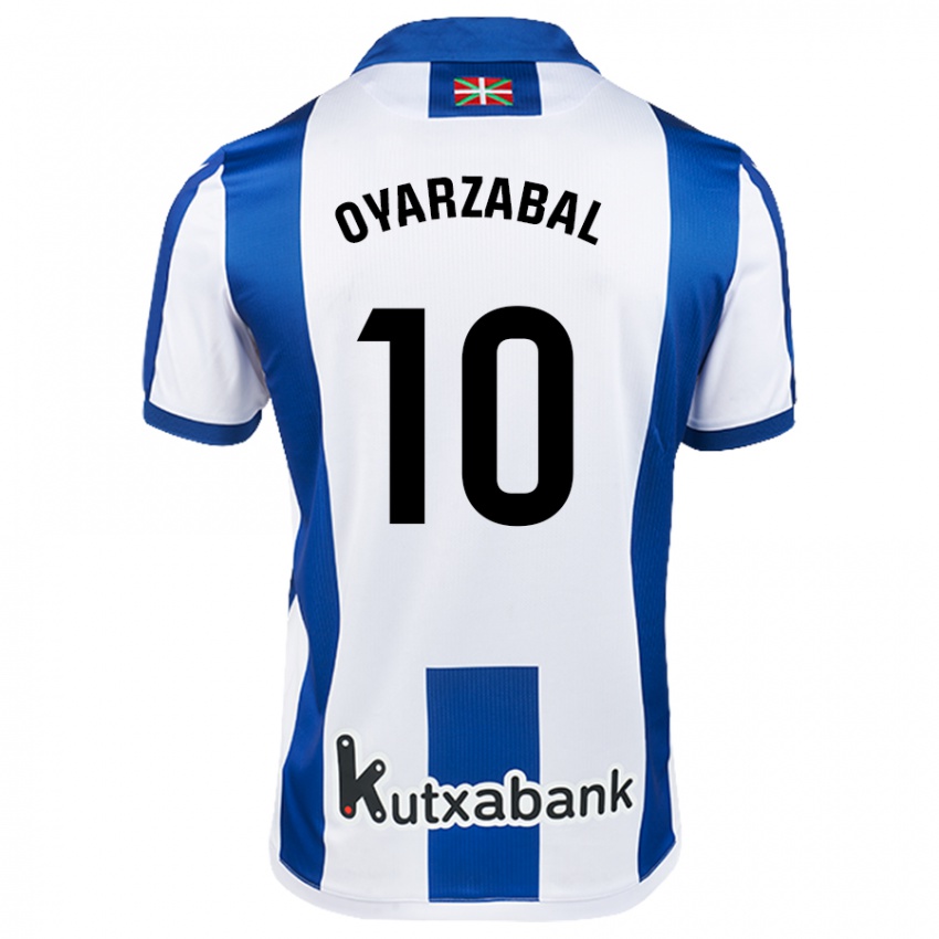 Dzieci Mikel Oyarzabal #10 Biały Niebieski Domowa Koszulka 2024/25 Koszulki Klubowe