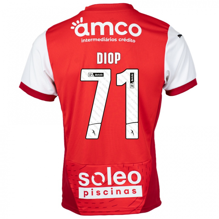 Dzieci Mamadou Diop #71 Czerwony Biały Domowa Koszulka 2024/25 Koszulki Klubowe