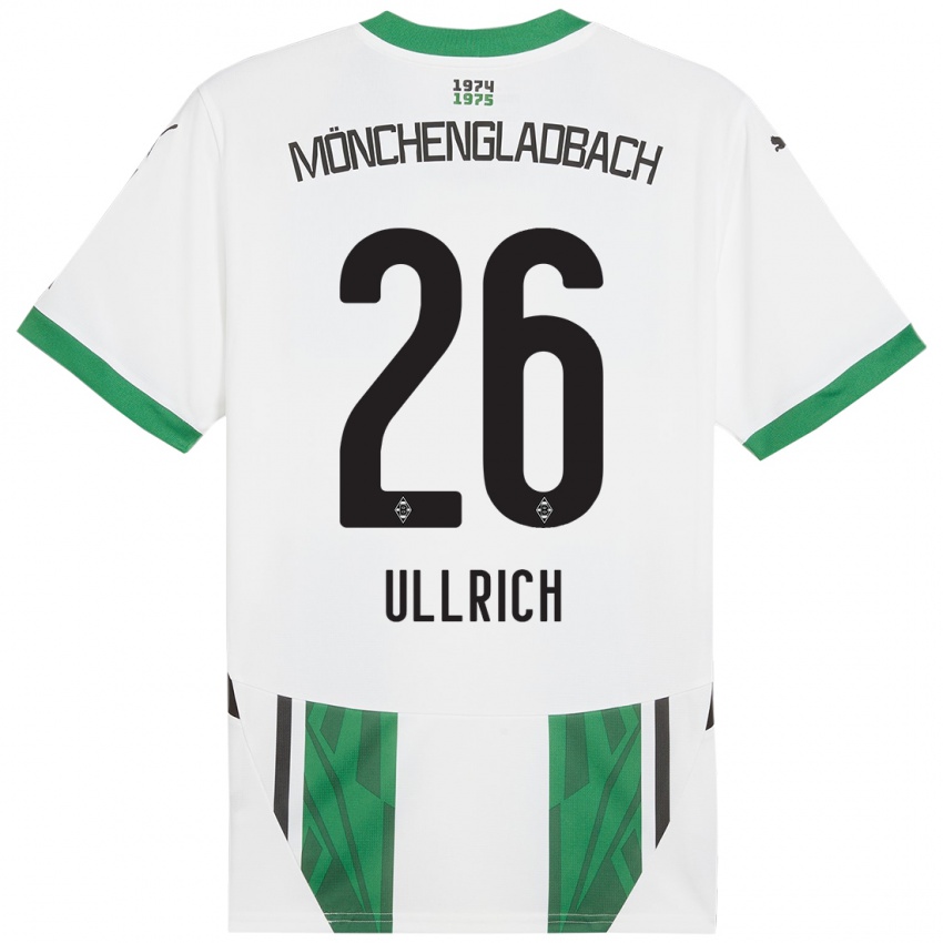 Dzieci Lukas Ullrich #26 Biały Zielony Domowa Koszulka 2024/25 Koszulki Klubowe