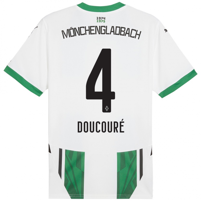 Dzieci Mamadou Doucouré #4 Biały Zielony Domowa Koszulka 2024/25 Koszulki Klubowe