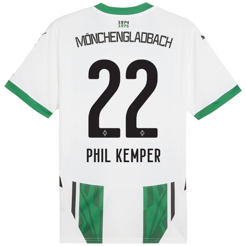 Dzieci Phil Kemper #22 Biały Zielony Domowa Koszulka 2024/25 Koszulki Klubowe