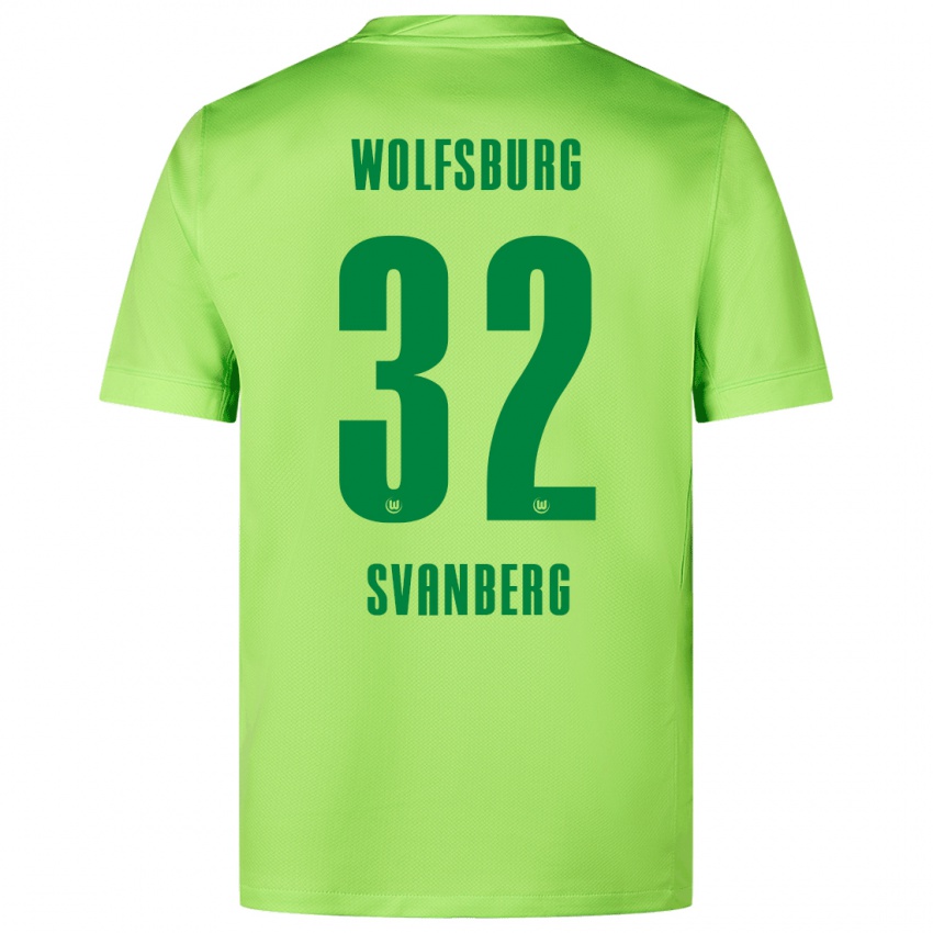 Dzieci Mattias Svanberg #32 Fluorescencyjny Zielony Domowa Koszulka 2024/25 Koszulki Klubowe