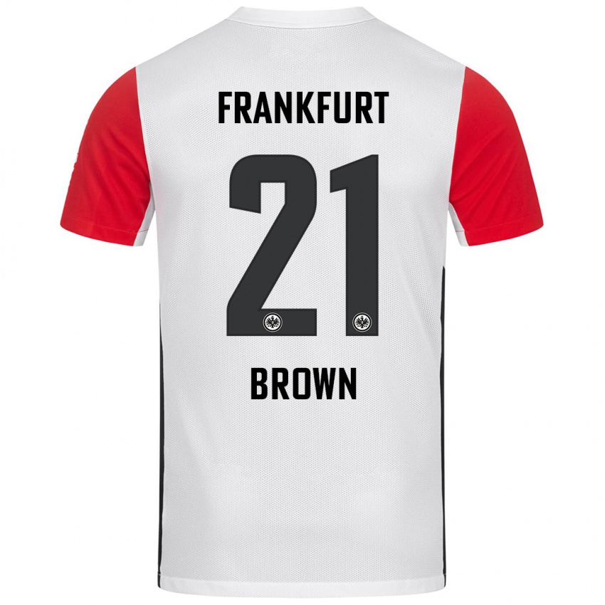 Dzieci Nathaniel Brown #21 Biały Czerwony Domowa Koszulka 2024/25 Koszulki Klubowe