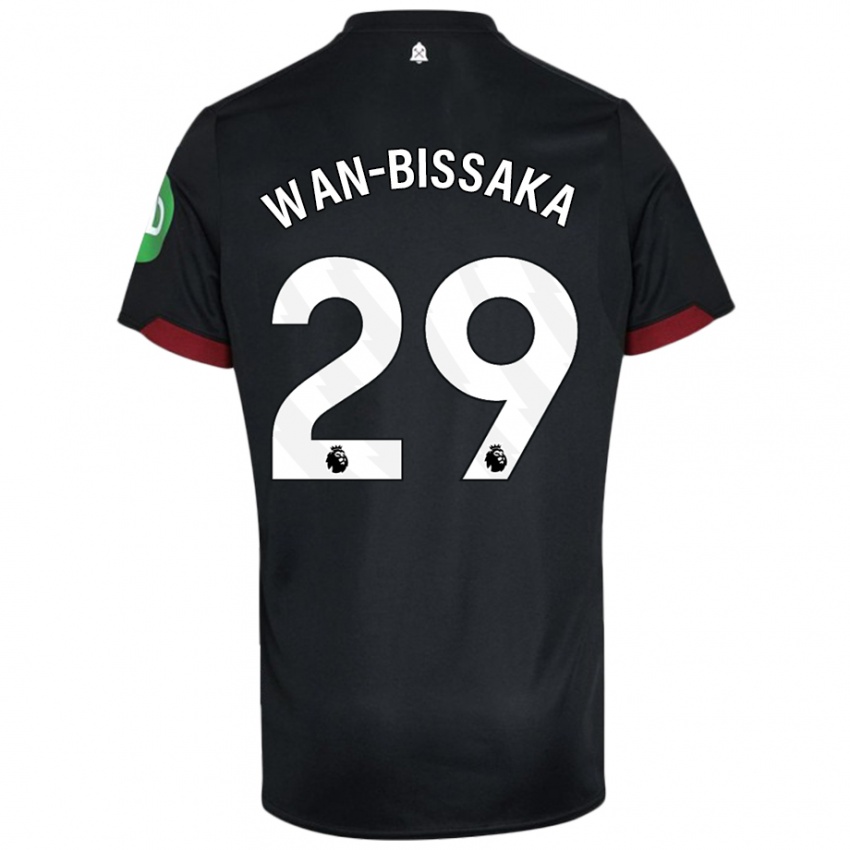 Dzieci Aaron Wan-Bissaka #29 Czarny Biały Wyjazdowa Koszulka 2024/25 Koszulki Klubowe