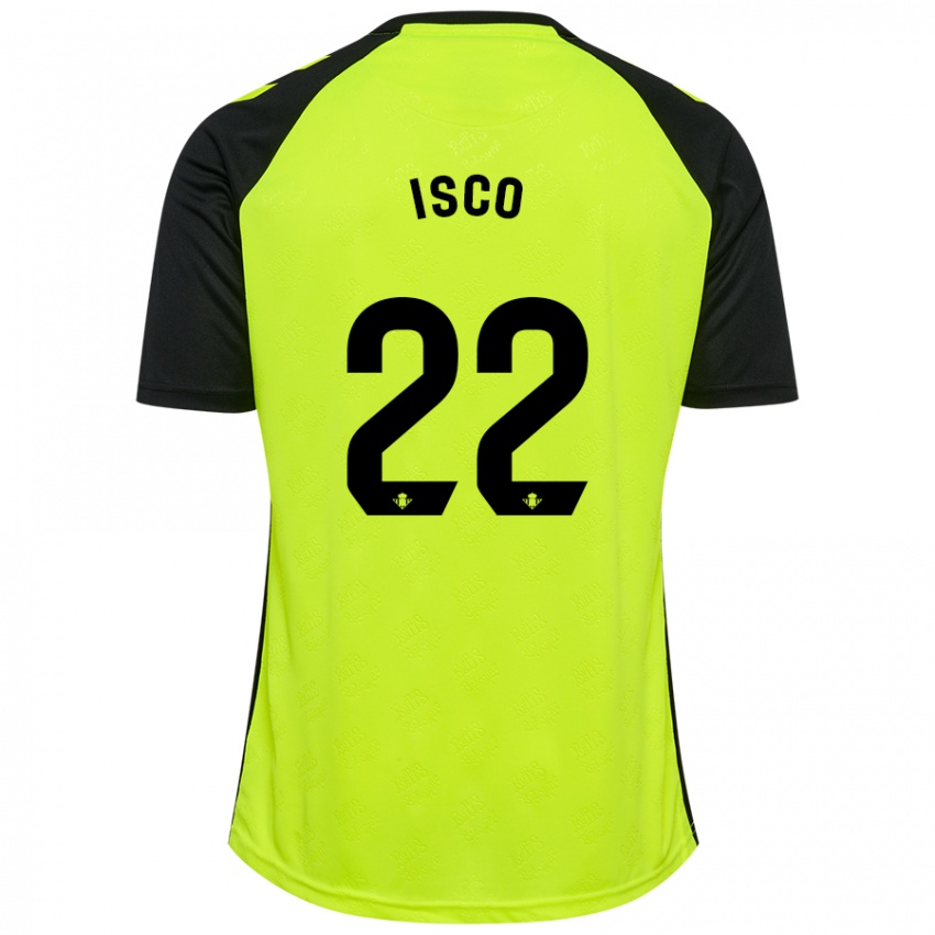 Dzieci Isco #22 Fluorescencyjny Żółty Czarny Wyjazdowa Koszulka 2024/25 Koszulki Klubowe