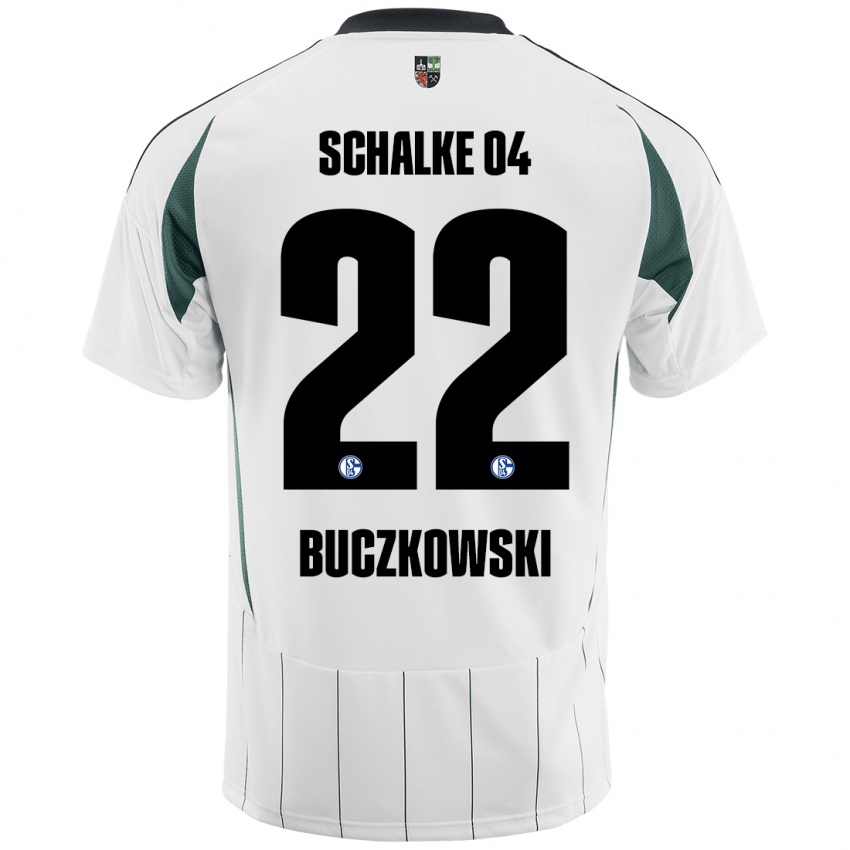 Dzieci Philip Buczkowski #22 Biały Zielony Wyjazdowa Koszulka 2024/25 Koszulki Klubowe