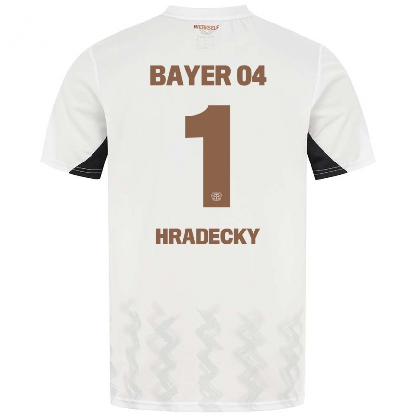 Dzieci Lukas Hradecky #1 Biały Czarny Wyjazdowa Koszulka 2024/25 Koszulki Klubowe