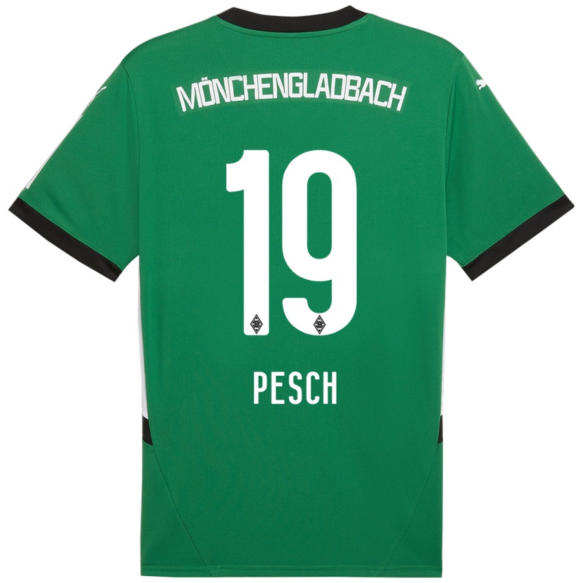 Dzieci Noah Pesch #19 Zielony Biały Wyjazdowa Koszulka 2024/25 Koszulki Klubowe