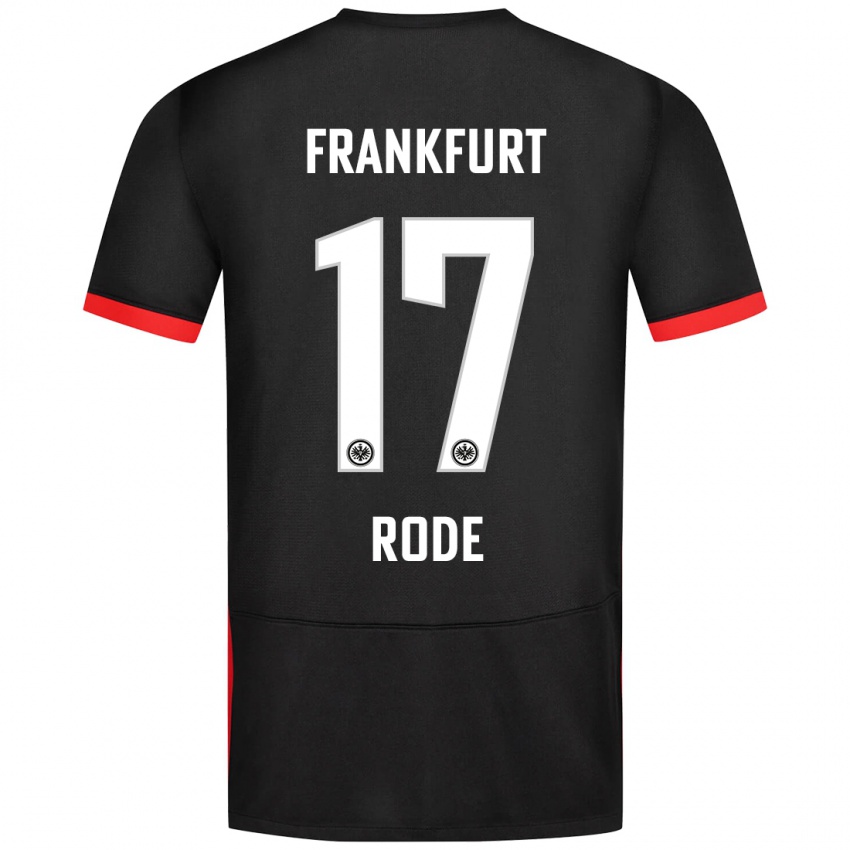 Dzieci Sebastian Rode #17 Czarny Wyjazdowa Koszulka 2024/25 Koszulki Klubowe