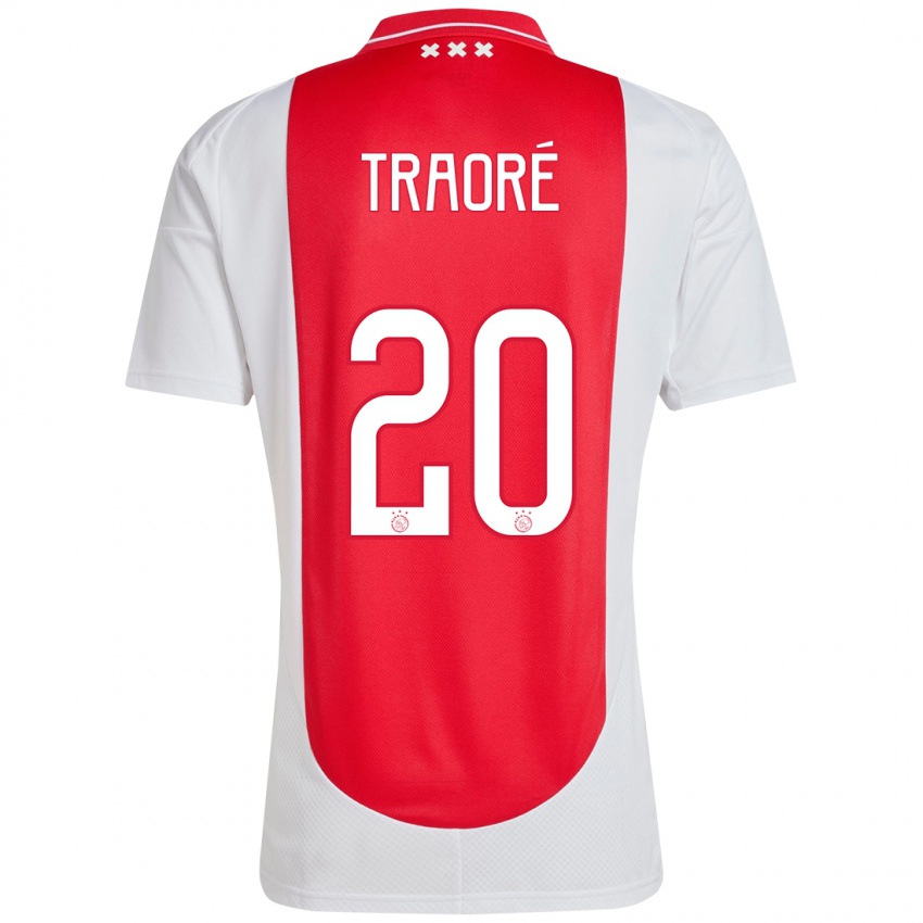 Męski Bertrand Traore #20 Czerwony Biały Domowa Koszulka 2024/25 Koszulki Klubowe