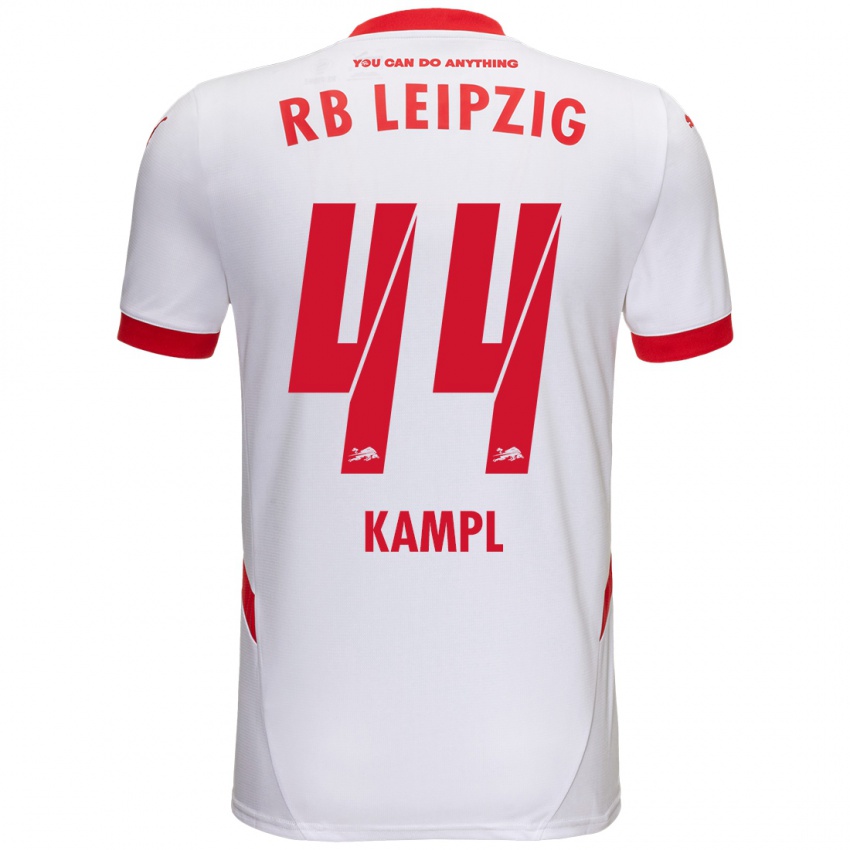 Męski Kevin Kampl #44 Biały Czerwony Domowa Koszulka 2024/25 Koszulki Klubowe