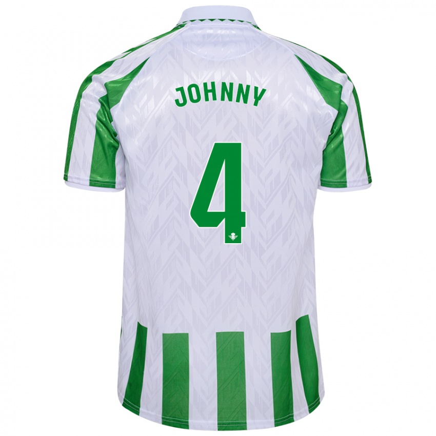 Męski Johnny Cardoso #4 Zielony Białe Paski Domowa Koszulka 2024/25 Koszulki Klubowe