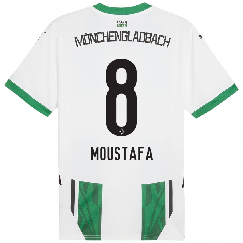 Męski Moustafa Ashraf Moustafa #8 Biały Zielony Domowa Koszulka 2024/25 Koszulki Klubowe