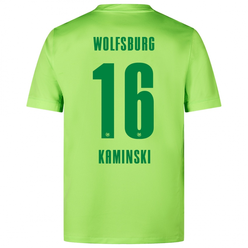 Męski Jakub Kaminski #16 Fluorescencyjny Zielony Domowa Koszulka 2024/25 Koszulki Klubowe