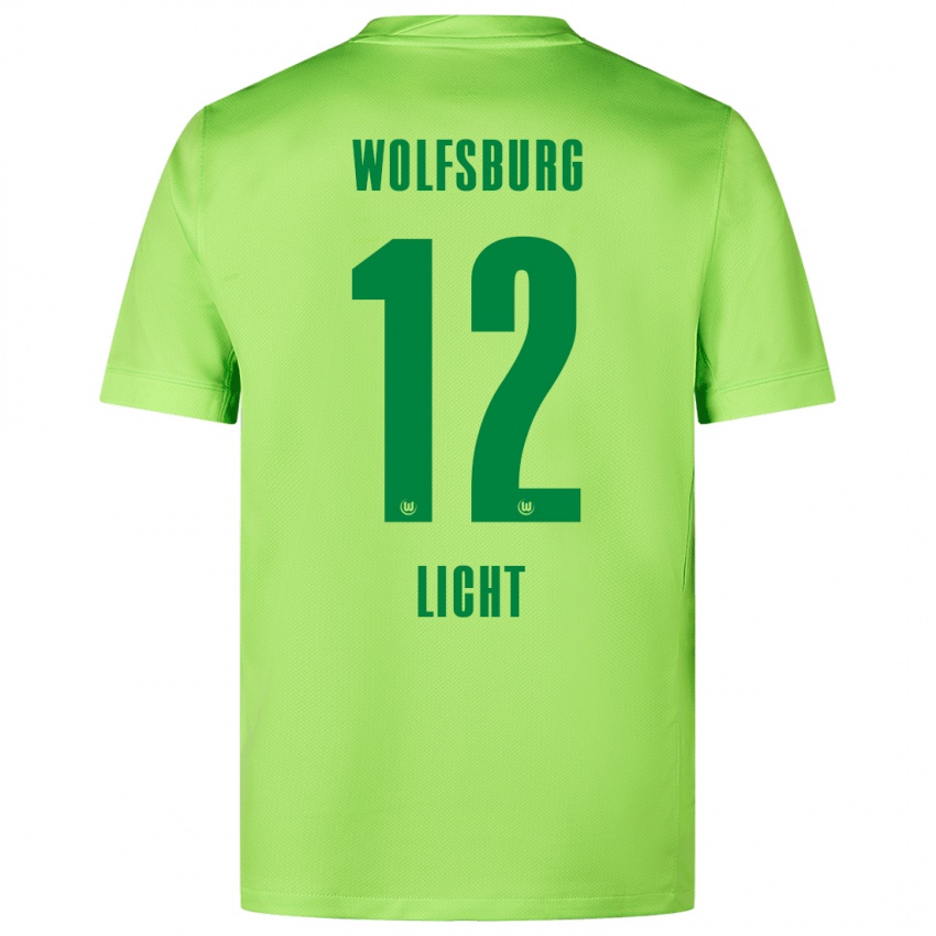 Męski Philipp Licht #12 Fluorescencyjny Zielony Domowa Koszulka 2024/25 Koszulki Klubowe