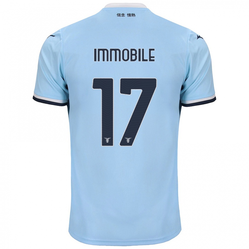 Męski Ciro Immobile #17 Niebieski Domowa Koszulka 2024/25 Koszulki Klubowe