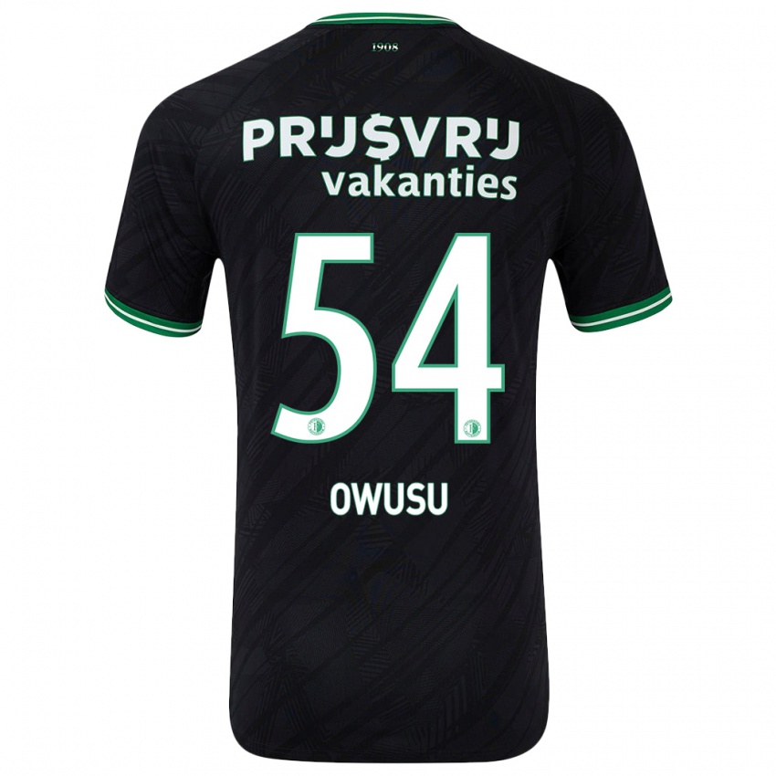 Męski Denzel Owusu #54 Czarny Zielony Wyjazdowa Koszulka 2024/25 Koszulki Klubowe