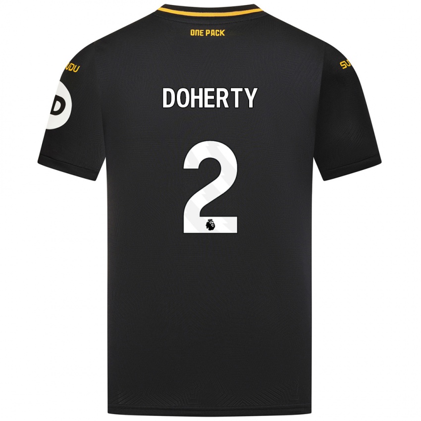 Męski Matt Doherty #2 Czarny Wyjazdowa Koszulka 2024/25 Koszulki Klubowe