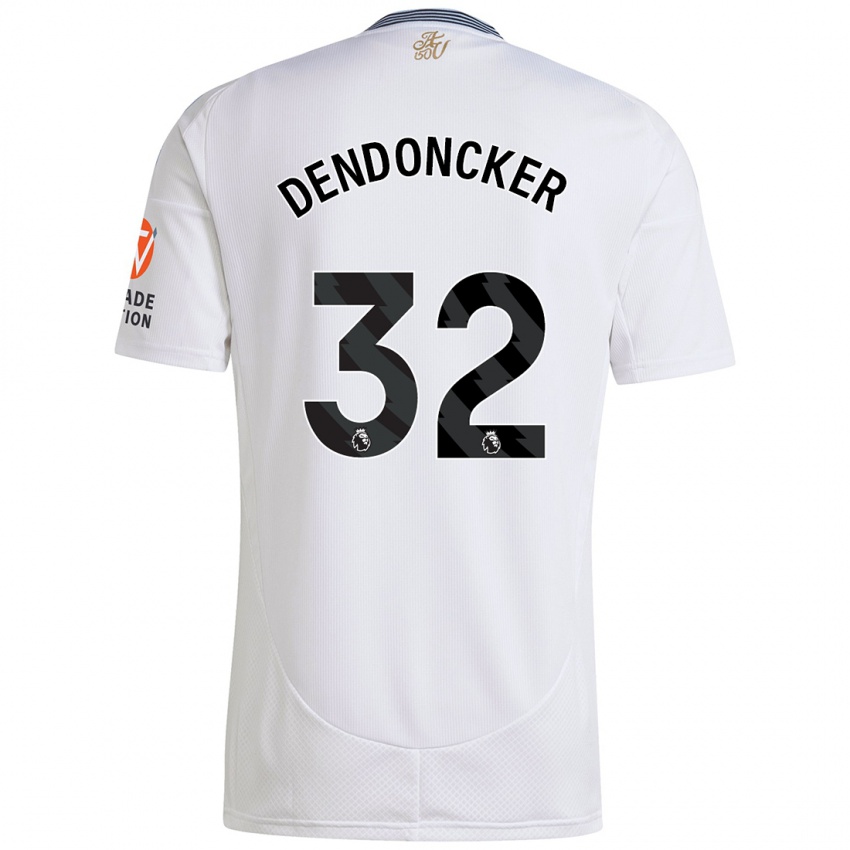 Męski Leander Dendoncker #32 Biały Wyjazdowa Koszulka 2024/25 Koszulki Klubowe