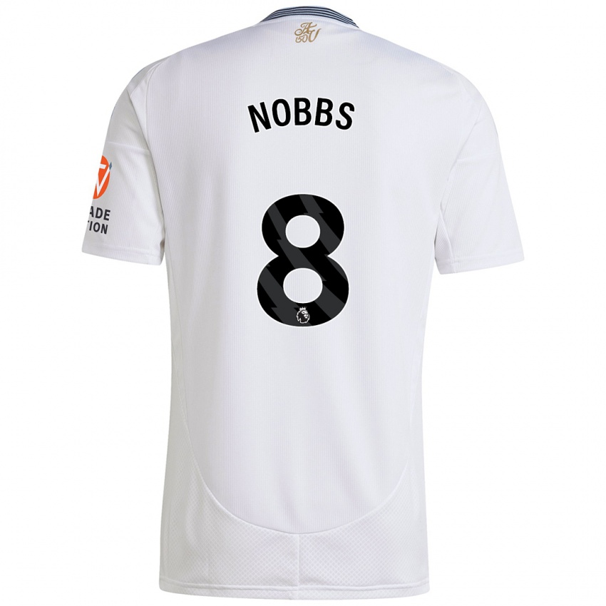 Męski Jordan Nobbs #8 Biały Wyjazdowa Koszulka 2024/25 Koszulki Klubowe