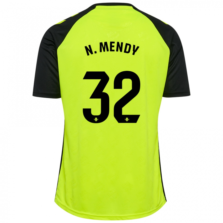 Męski Nobel Mendy #32 Fluorescencyjny Żółty Czarny Wyjazdowa Koszulka 2024/25 Koszulki Klubowe