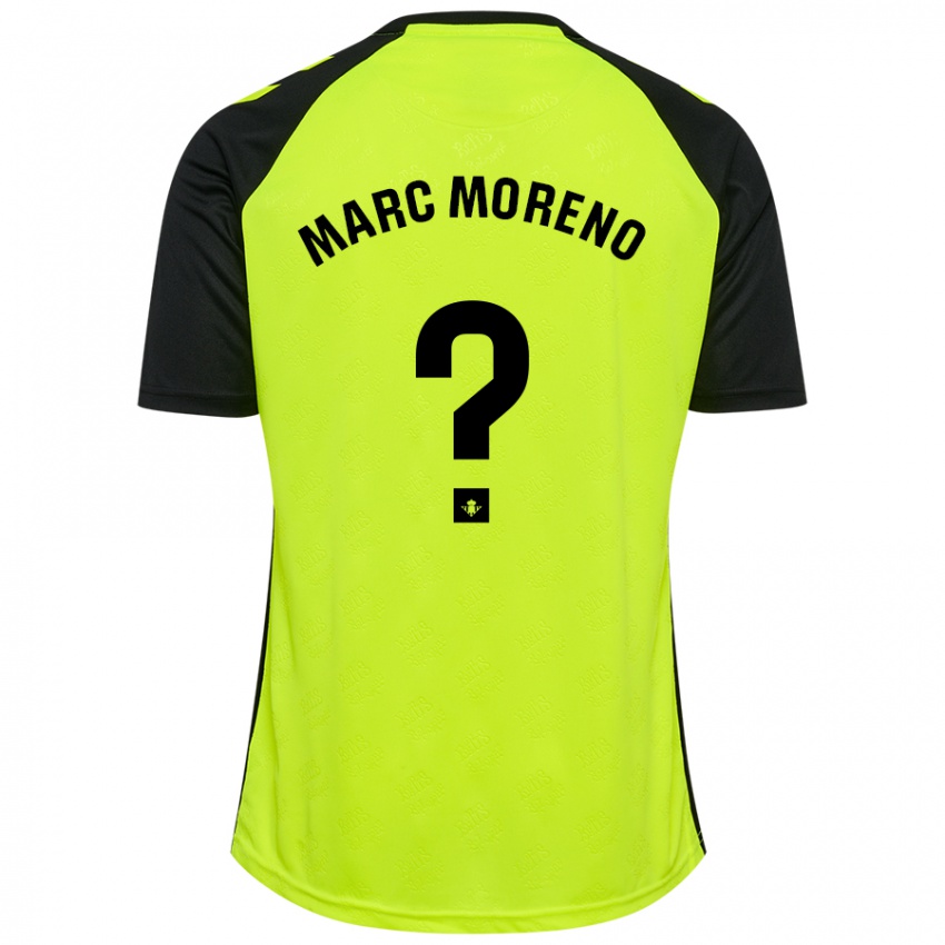 Męski Marc Moreno #0 Fluorescencyjny Żółty Czarny Wyjazdowa Koszulka 2024/25 Koszulki Klubowe