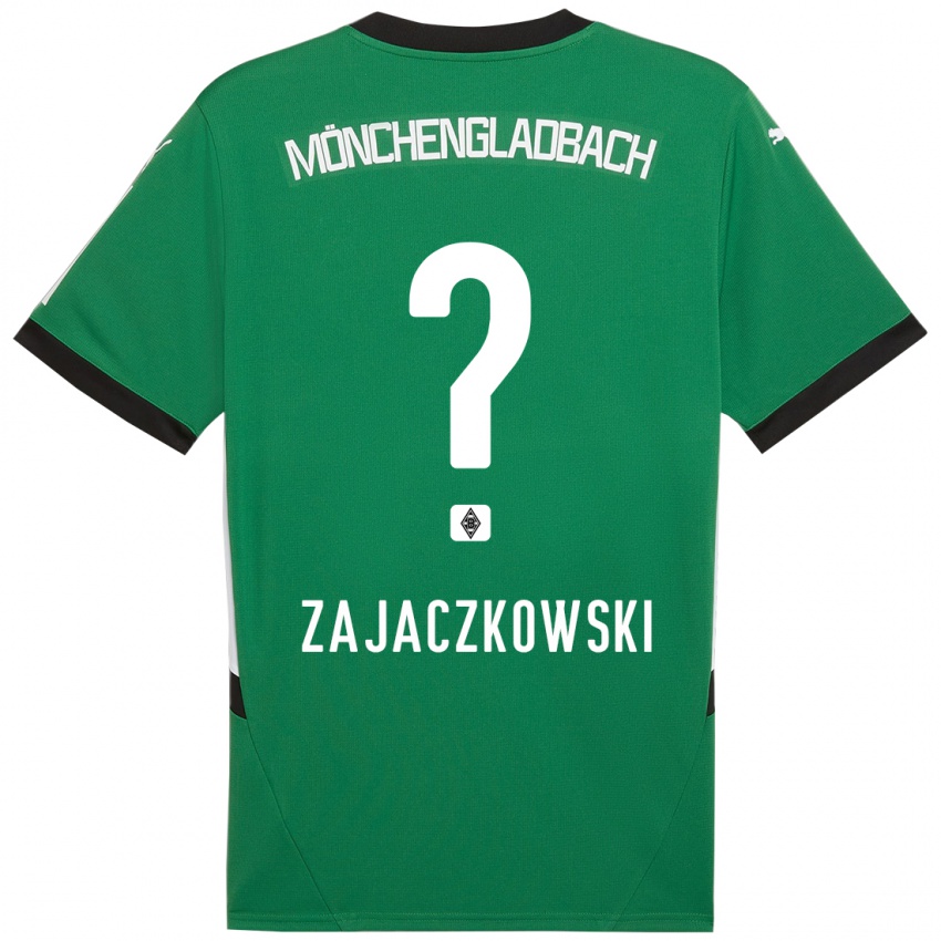 Męski Vincent Zajaczkowski #0 Zielony Biały Wyjazdowa Koszulka 2024/25 Koszulki Klubowe