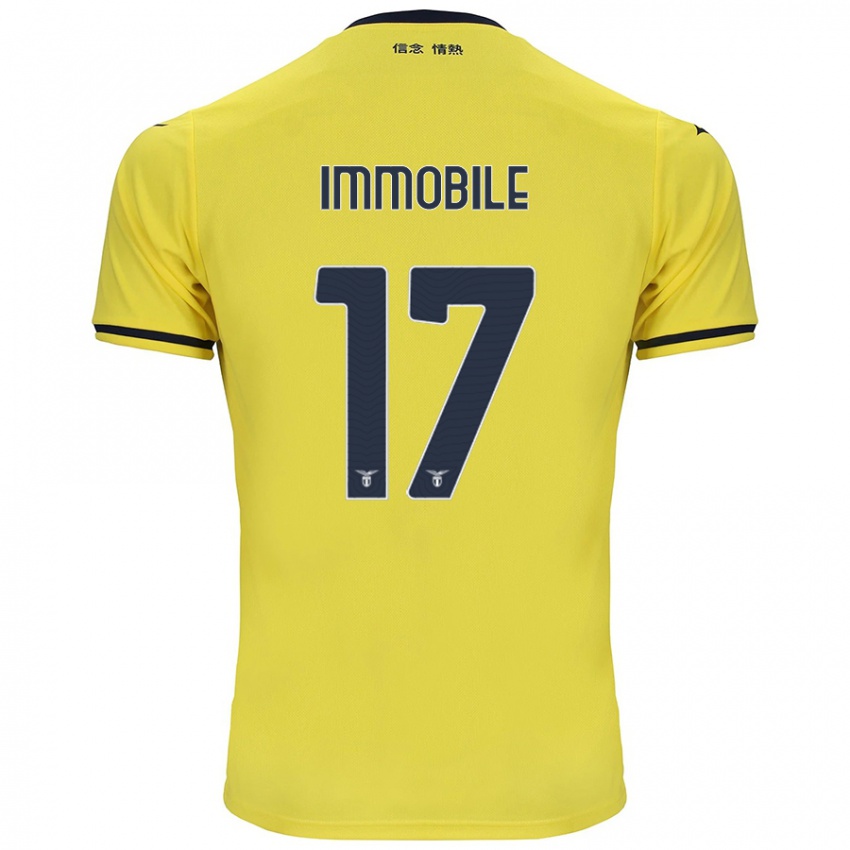 Męski Ciro Immobile #17 Żółty Wyjazdowa Koszulka 2024/25 Koszulki Klubowe