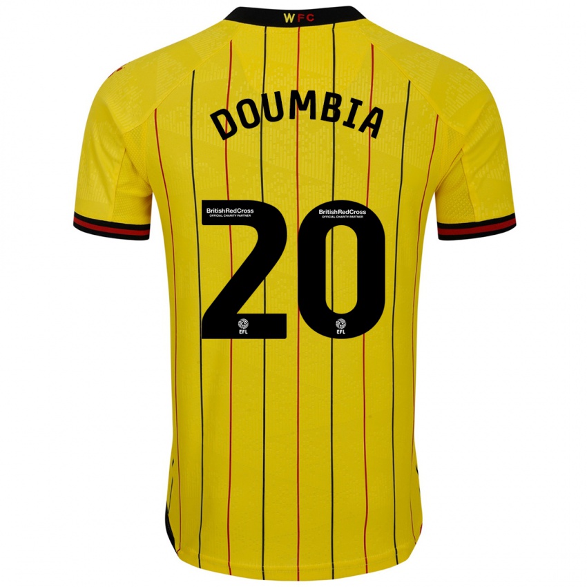 Kobiety Mamadou Doumbia #20 Żółty Czarny Domowa Koszulka 2024/25 Koszulki Klubowe