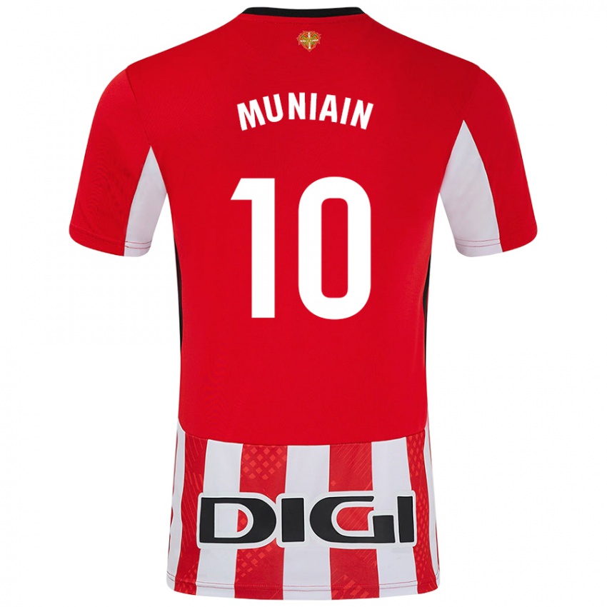 Kobiety Iker Muniain #10 Czerwony Biały Domowa Koszulka 2024/25 Koszulki Klubowe