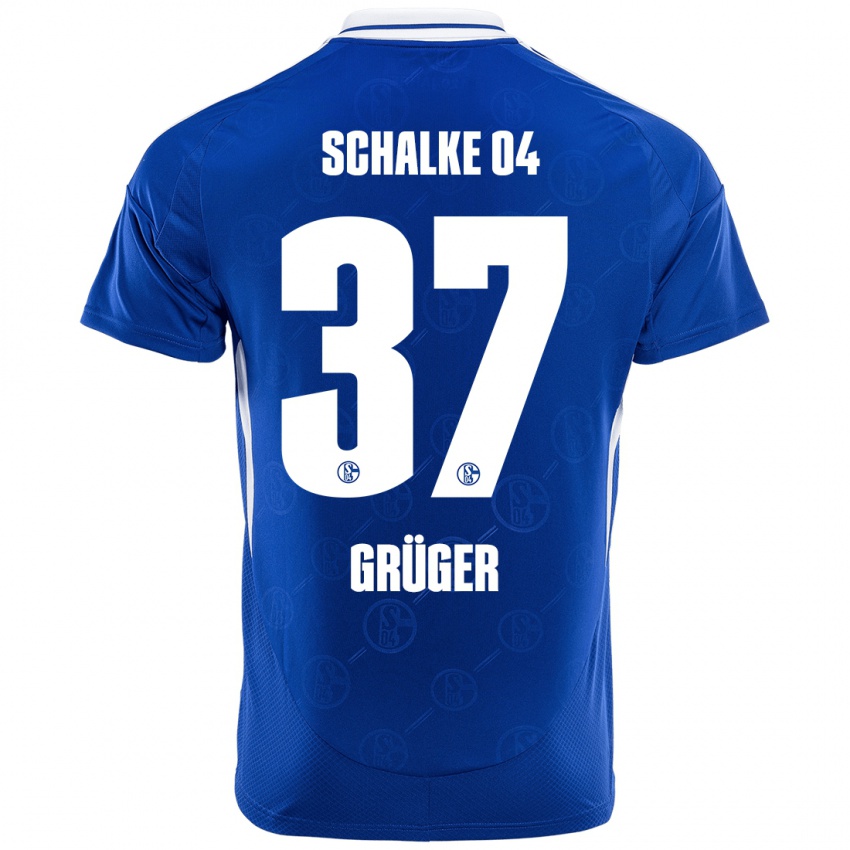 Kobiety Max Grüger #37 Królewski Niebieski Domowa Koszulka 2024/25 Koszulki Klubowe