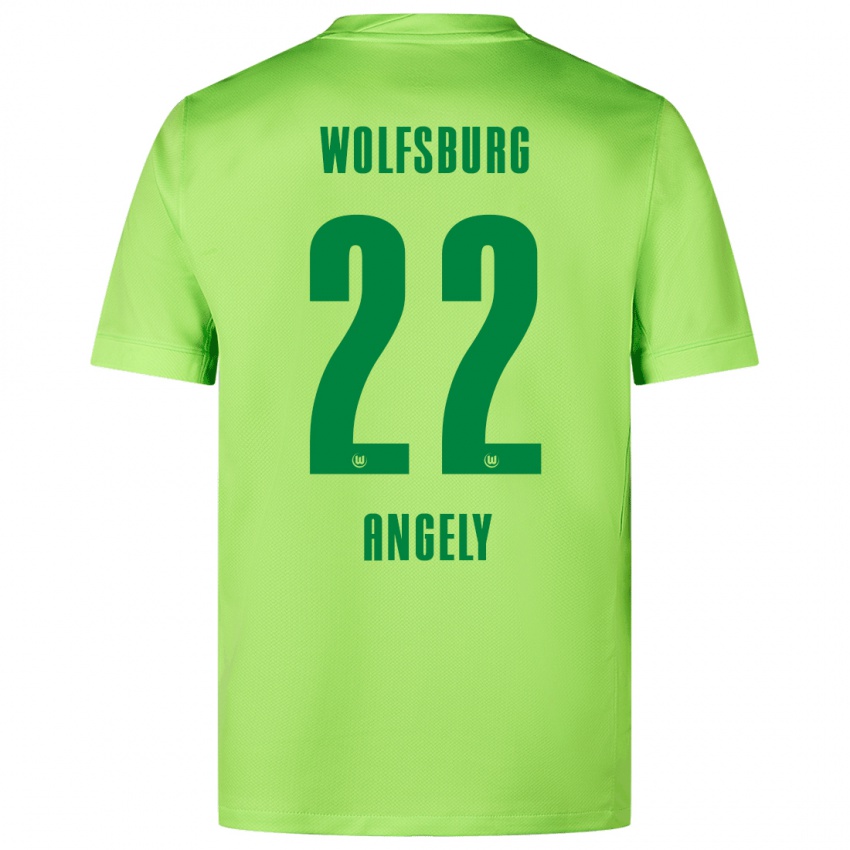 Kobiety Mathys Angély #22 Fluorescencyjny Zielony Domowa Koszulka 2024/25 Koszulki Klubowe