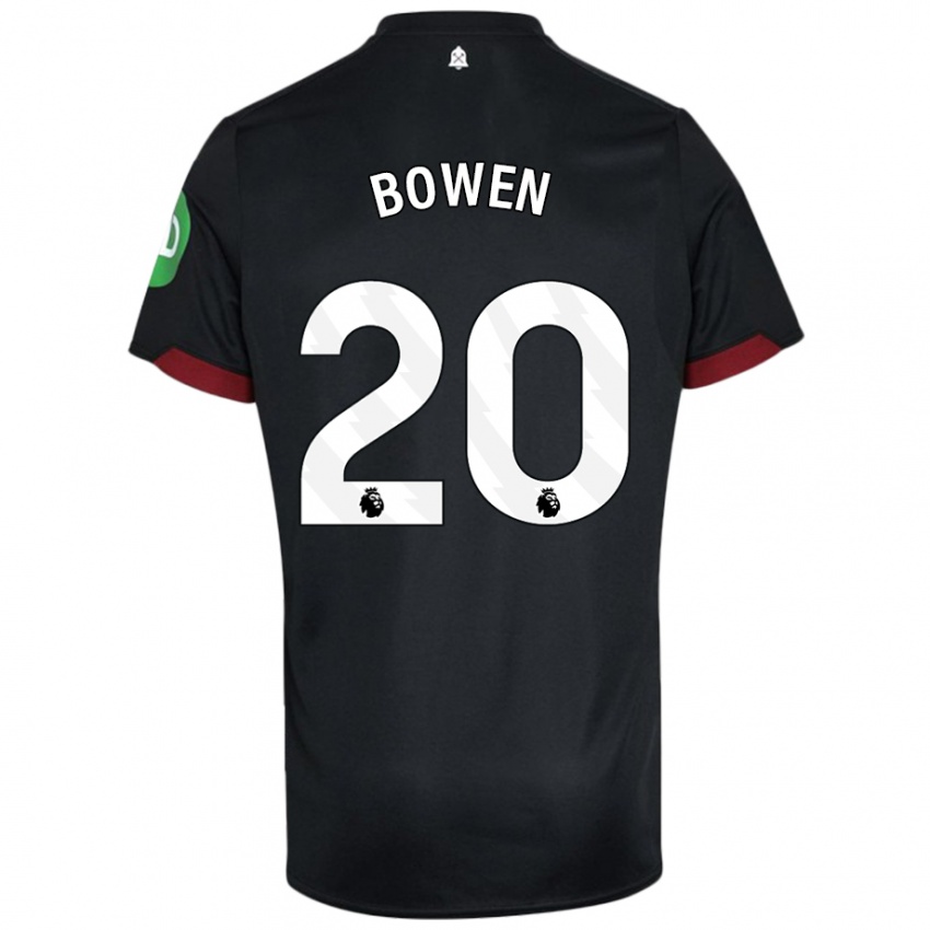 Kobiety Jarrod Bowen #20 Czarny Biały Wyjazdowa Koszulka 2024/25 Koszulki Klubowe