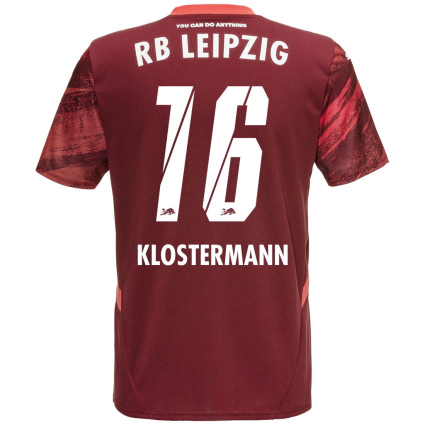 Kobiety Lukas Klostermann #16 Burgundowy Wyjazdowa Koszulka 2024/25 Koszulki Klubowe