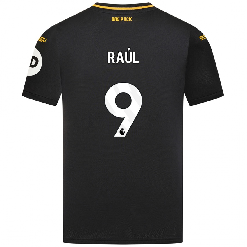 Kobiety Raul Jimenez #9 Czarny Wyjazdowa Koszulka 2024/25 Koszulki Klubowe