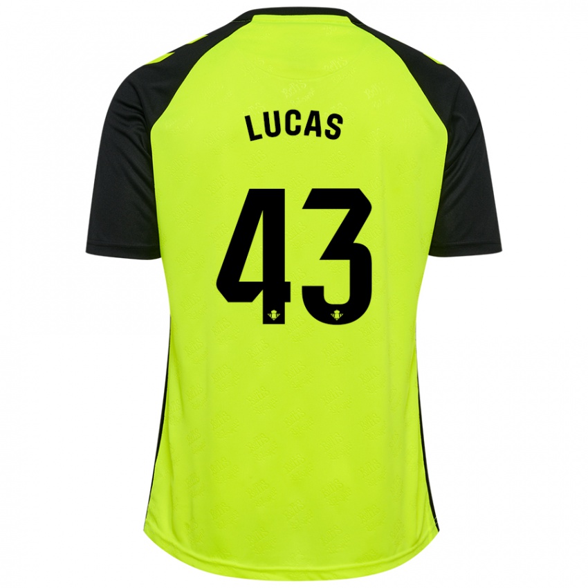 Kobiety Lucas Alcázar #43 Fluorescencyjny Żółty Czarny Wyjazdowa Koszulka 2024/25 Koszulki Klubowe