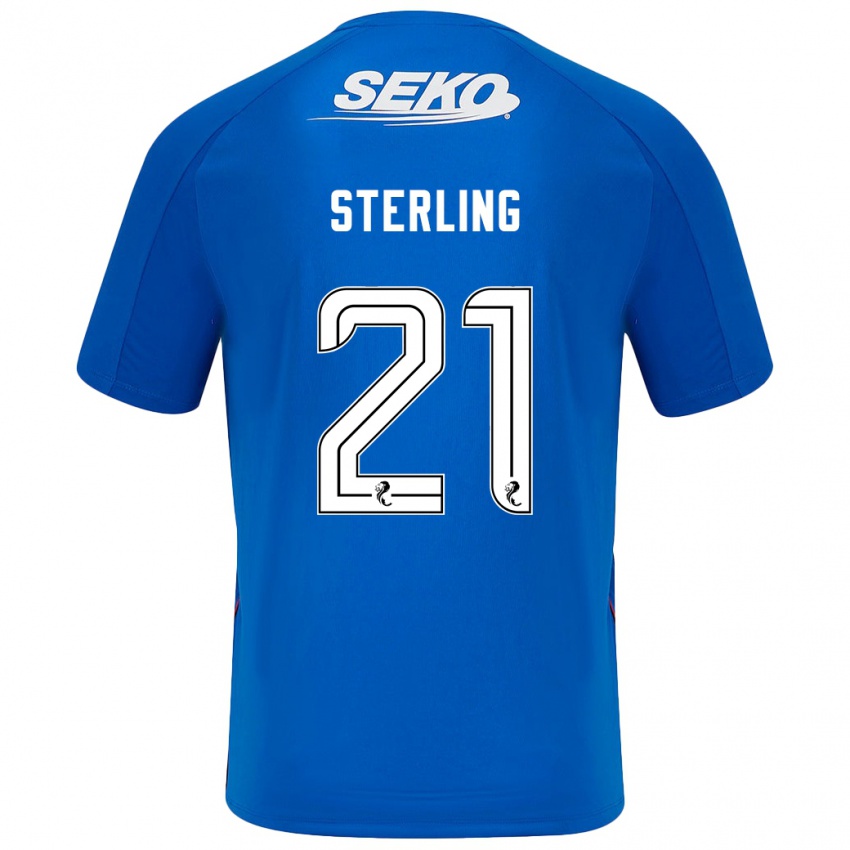 Dzieci Dujon Sterling #21 Ciemnoniebieski Domowa Koszulka 2024/25 Koszulki Klubowe