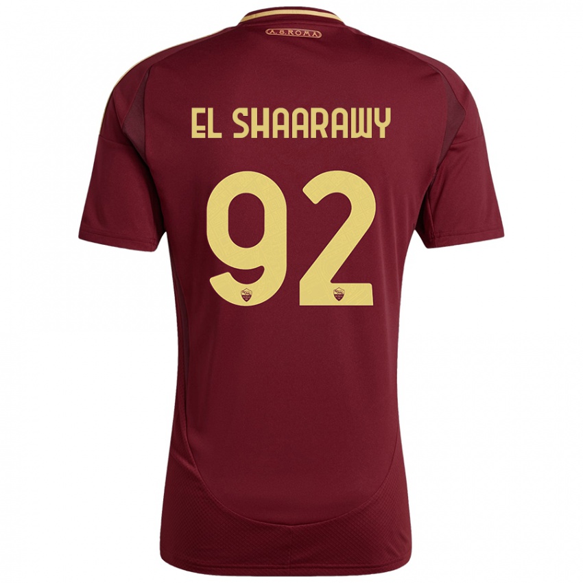 Dzieci Stephan El Shaarawy #92 Czerwony Brązowy Złoty Domowa Koszulka 2024/25 Koszulki Klubowe