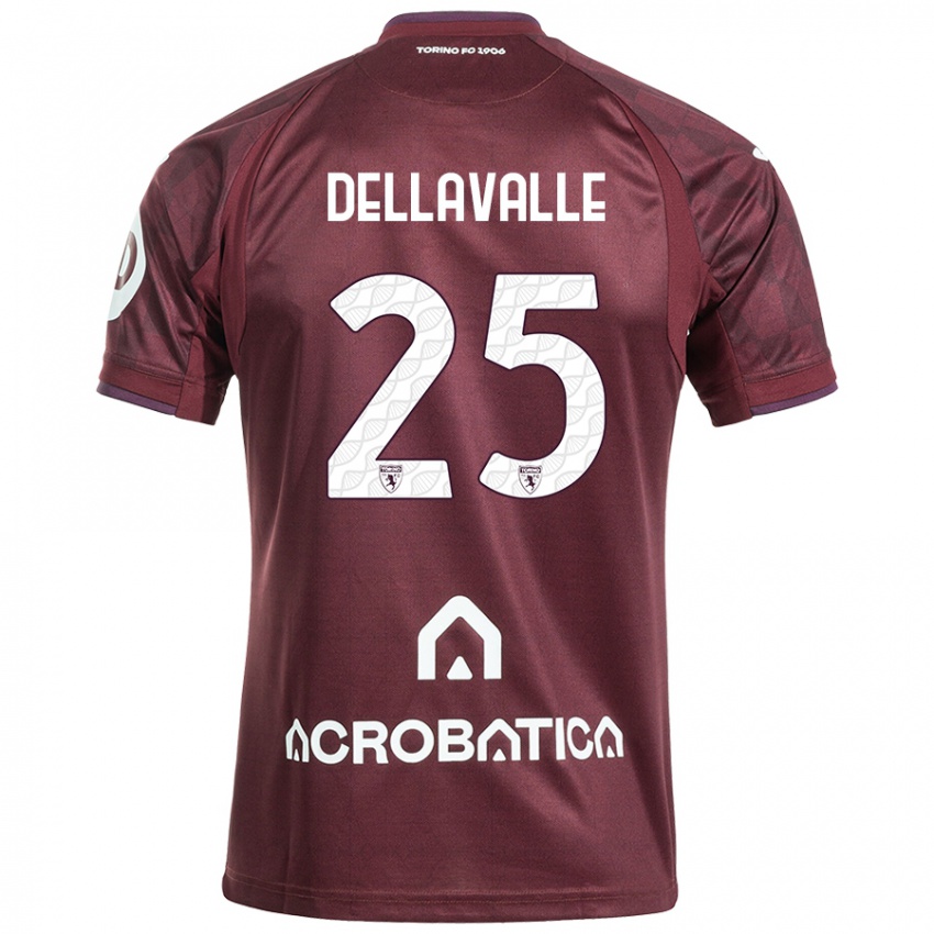 Dzieci Alessandro Dellavalle #25 Bordowy Biały Domowa Koszulka 2024/25 Koszulki Klubowe