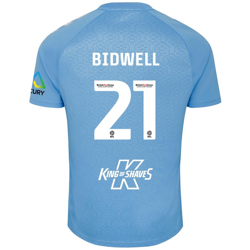 Dzieci Jake Bidwell #21 Niebieski Biały Domowa Koszulka 2024/25 Koszulki Klubowe