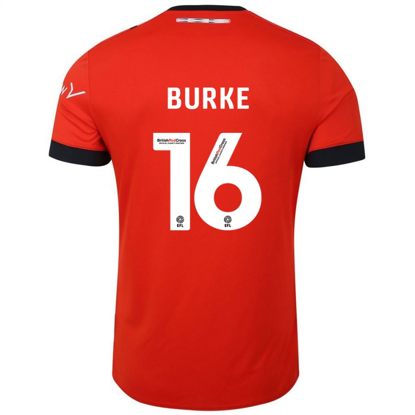 Dzieci Reece Burke #16 Pomarańczowy Czarny Domowa Koszulka 2024/25 Koszulki Klubowe